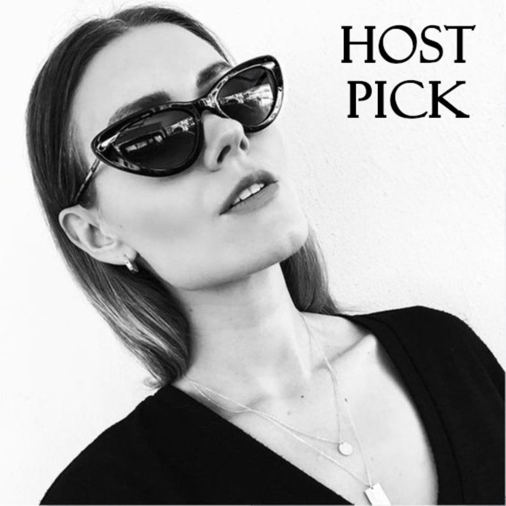 Derek Lam black animal print cat eye sunglasses